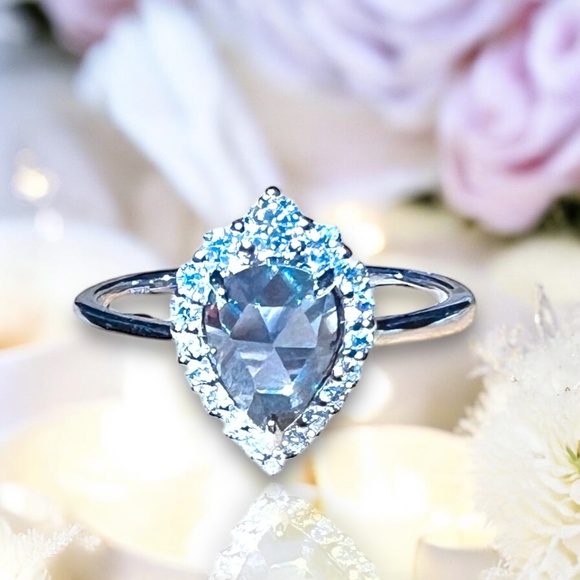 Color Change Rose Cut Alexandrite Ring Handcrafted in Sterling Silver 925 - Picture 1 of 8